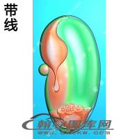 随型牌底挂件精雕图（XJD-497）