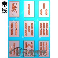 麻将--条子挂件精雕图（XJD-427）