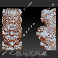 狮子柱头立体圆雕图（OMG-151）