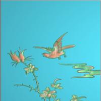 花鸟 公鸡 母鸡觅食 梅花 芭蕉喜鹊挂屏(HNQ-51)