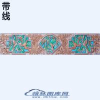 佛龛神台花鸟对称顶花帽头带线精雕图(JDFK-007)