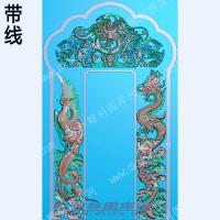 佛龛神台龙顶花龙凤立柱挂落龙凤神灵牌位打包套图带线精雕图(JDFK-023)