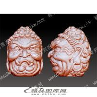 丑陋的鬼脸一念之间佛头立体精雕图(YQT-066)