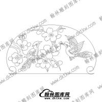 30墓碑碑头花鸟文泰矢量线稿(MBBT-004)