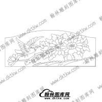 46墓碑碑头花鸟文泰矢量线稿(MBBT-011)