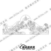 65墓碑碑头龙凤文泰矢量线稿(MBBT-015)