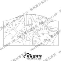 74墓碑碑头花鸟文泰矢量线稿(MBBT-018)