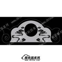 墓碑碑头祥云太阳线雕图059）(MBBT-149)