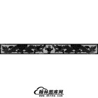 墓碑横梁二龙戏珠线雕图（MBHL-133）