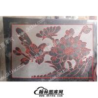 墓碑碑板花鸟文泰矢量线稿008(MBBB-025)