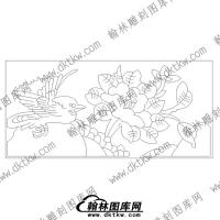墓碑碑板花鸟文泰矢量线稿020(MBBB-029)
