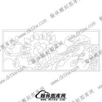 墓碑碑板花鸟文泰矢量线稿024(MBBB-033)