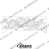 墓碑碑板花鸟文泰矢量线稿028(MBBB-036)