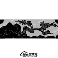 墓碑碑板栏板梅花线雕图052(MBBB-048)