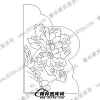 墓碑抱鼓耳朵边角花鸟文泰矢量线稿(MBBG-603)