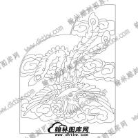 墓碑抱鼓耳朵凤文泰矢量线稿(MBBG-617)