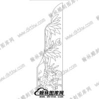 墓碑抱鼓耳朵竹鹿文泰矢量线稿(MBBG-747)