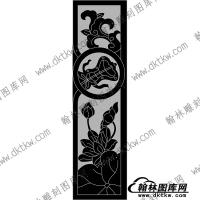 墓碑碑板立柱莲花花草线雕图（MBLZ-050）
