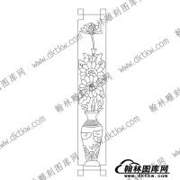 墓碑立柱花鸟牡丹花瓶文泰矢量线稿(MBLZ-016)