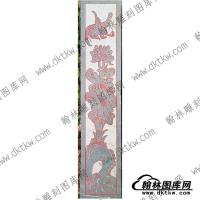 墓碑立柱花鸟文泰矢量线稿(MBLZ-003)