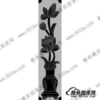 墓碑立柱莲花盆线雕图（MBLZ-021）