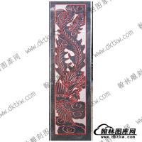 墓碑立柱龙凤凤文泰矢量线稿(MBLZ-008)