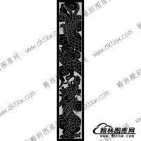 墓碑立柱龙线雕图（MBLZ-127）