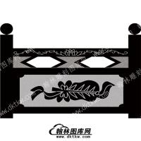 墓碑栏板八宝线雕图（MBLB-386）