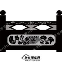 墓碑栏板八宝线雕图（MBLB-417）