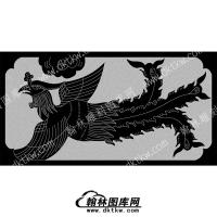 墓碑栏板凤凰线雕图（MBLB-512）