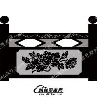 墓碑栏板花草线雕图（MBLB-365）