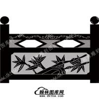 墓碑栏板花草线雕图（MBLB-422）