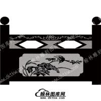 墓碑栏板花鸟线雕图（MBLB-396）