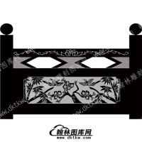 墓碑栏板花鸟线雕图（MBLB-402）