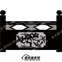 墓碑栏板花鸟线雕图（MBLB-492）