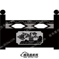 墓碑栏板花线雕图（MBLB-351）