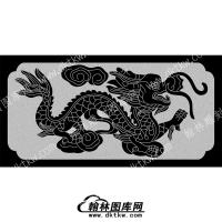墓碑栏板龙线雕图（MBLB-503）