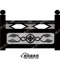 墓碑栏板洋花线雕图（MBLB-441）