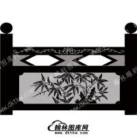 墓碑栏板竹子线雕图（MBLB-381）