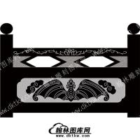 墓碑栏板蝙蝠线雕图（MBLB-418）