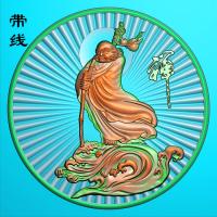 禅字达摩圆牌精雕图有线(DF-005)