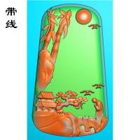 阴雕佛祖山水正反面有线精雕图有线(ZN-019)