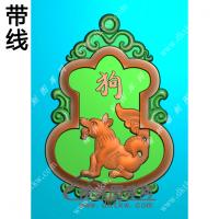 葫芦形狗挂件带线精雕图（GG-003)