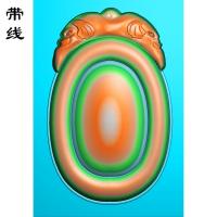 仿古太平有象平安无事牌头框带线条精雕图有线(QSP-059)