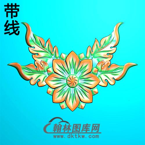 洋花角花精雕图（YJH-022）