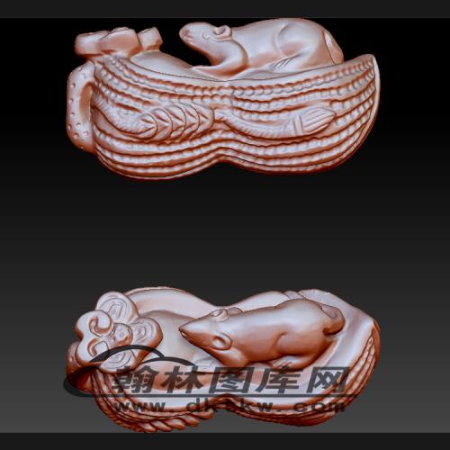 老鼠花生立体圆雕图（BLG-378）