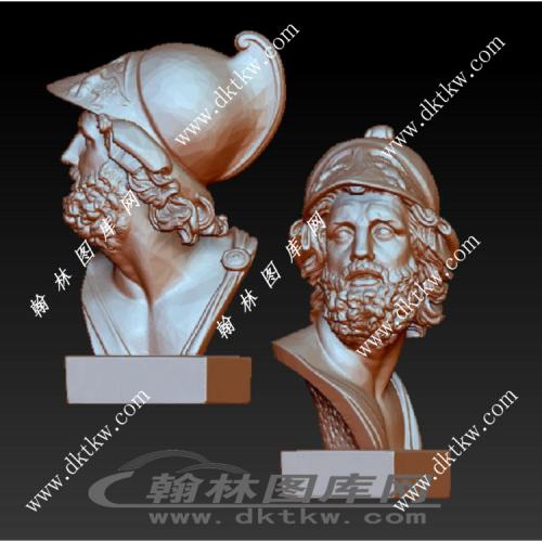 古罗马战士头像立体圆雕图（RNG-297）