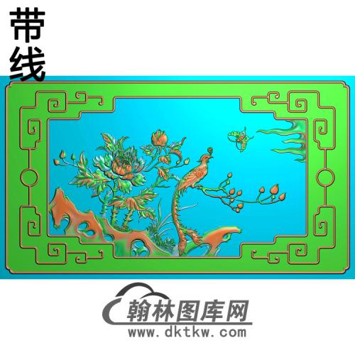 F-001-风凰牡丹精雕图（HNF-012）