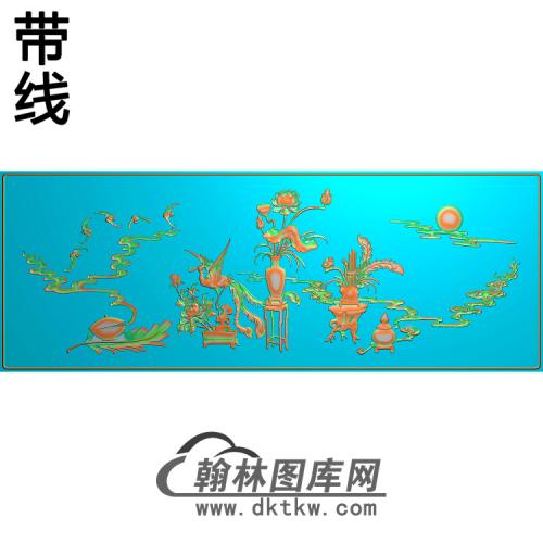 HN-548-凤凰花瓶精雕图（HNF-025）