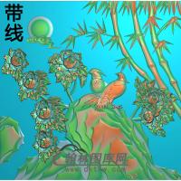 牡丹花鸟精雕图（MD-550)
